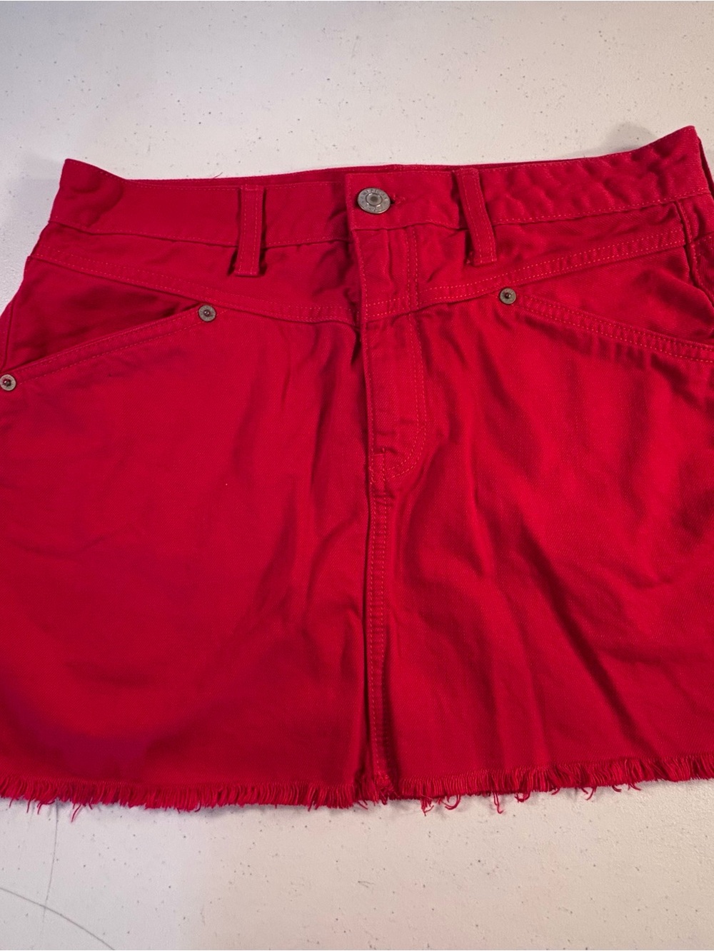 American Eagle Women’s Red Denim Mini Skirt